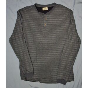 Marine Layer Double Knit Long Sleeve Size Large Grey White Striped